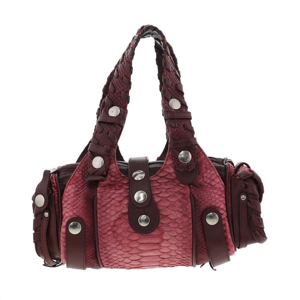 Chloe Mini Ado Python Handbag Red - image 1